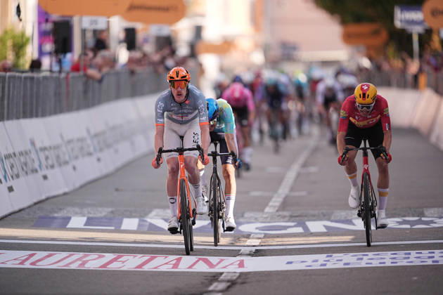 France s Dorian Godon of Netcompany INEOS winner of the race on the finish line during the 110th edition of the Gran Piemonte 2026 a 185 km one day race from Asti to Bra on October 08, 2026, Italy. Copyright: xMarcoxAlpozzi LaPressex