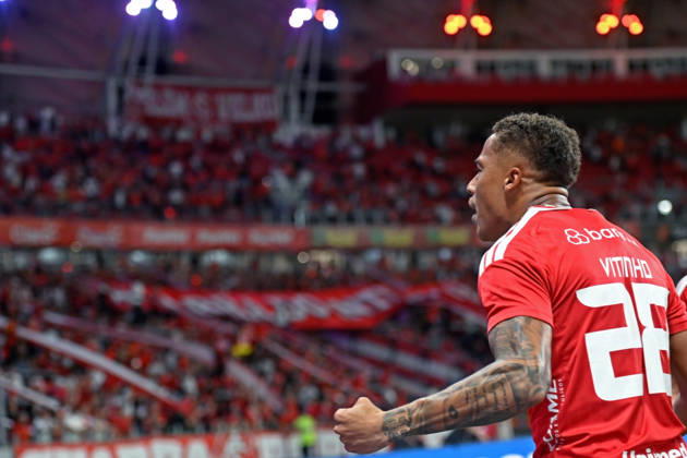 RECORD DATE NOT STATED 7th October 2026; Beira-Rio Stadium, Porto Alegre, Brazil; Brazilian Serie A Football, Internacional versus Corinthians; Vitinho of Internacional celebrates his goal in the 11th minute to go up 1-0 MaxxPeixoto DiaEsportivo