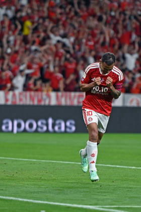RECORD DATE NOT STATED 7th October 2026; Beira-Rio Stadium, Porto Alegre, Brazil; Brazilian Serie A Football, Internacional versus Corinthians; Alan Patrick of Internacional celebrates his goal in the 77th minute to go up 2-0 MaxxPeixoto DiaEsportivo