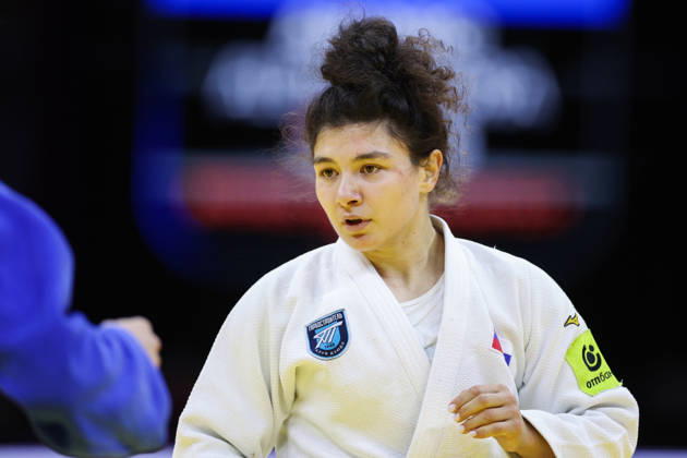 AZERBAIJAN, BAKU - OCTOBER 8, 2026: Madina Taimazova of Russia is pictured during a -70 kg bout against Aleksandra Andric of Serbia as part of the 2026 World Judo Championships at the National Gymnastics Arena 2026 World Judo Championships In Baku - ZUMAt113 20261008_zaa_t113_497 Copyright: xMikhailxSinitsynx