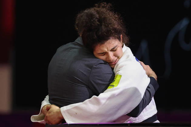 AZERBAIJAN, BAKU - OCTOBER 8, 2026: Madina Taimazova (R) of Russia is pictured after a -70 kg bout against Aleksandra Andric of Serbia as part of the 2026 World Judo Championships at the National Gymnastics Arena 2026 World Judo Championships In Baku - ZUMAt113 20261008_zaa_t113_507 Copyright: xMikhailxSinitsynx