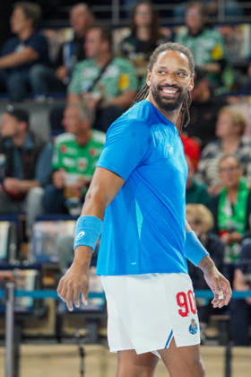 Im Bild: Gilberto Brito Duarte (FC Porto, 90) 08.10.2026, Fuechse Berlin - FC Porto, EHF Handball Champions League, Saison 2026 27, Max-Schmeling-Halle Copyright: HMBxMedia xPascalxSpanehl