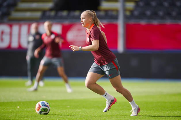 08.10.2026 LEUVEN , PILKA NOZNA KOBIET ( WOMEN S FOOTBALL) TRENING OFICJALNY PRZED POLFINALEM BARAZY MISTRZOSTW SWIATA 2027 TRENING NZ. PAULINA DUDEK FOTO RADOSLAW JOZWIAK CYFRASPORT NEWSPIX.PL --- Newspix.pl RA2_6421