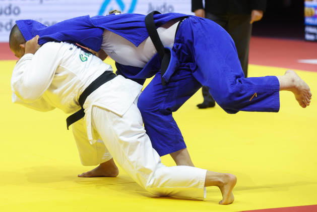AZERBAIJAN, BAKU - OCTOBER 8, 2026: Ai Tsunoda Roustant (L) of Spain and Michaela Polleres of Austria compete in their -70 kg bout as part of the 2026 World Judo Championships at the National Gymnastics Arena 2026 World Judo Championships In Baku - ZUMAt113 20261008_zaa_t113_609 Copyright: xMikhailxSinitsynx