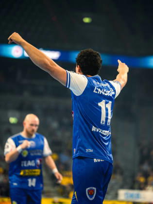 08.10.2026, xwppx, Handball Opel HBL, Rhein-Neckar Loewen - ThSV Eisenach v.l. Gian Attenhofer (ThSV Eisenach)