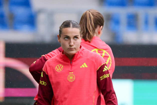 Karlsruhe, Deutschland: 08.10.2026 - Deutsche Fußballnationalmannschaft der Frauen - Abschlusstraining - Testspiel Deutschland vs. Australien Im Bild: Carlotta Wamser (Deutschland) Copyright: HMBxMedia MadeleinexFantini