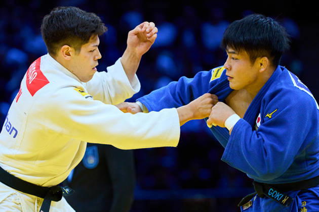 (L-R) Sanshiro Murao (JPN), Goki Tajima (JPN), OCTOBER 8, 2026 -Judo : World Judo Championships BAKU2026 Mens -90kgFinal match at National Gymnastics Arena in Baku, Azerbaijan. aflo_354330778 KenxAsakurax