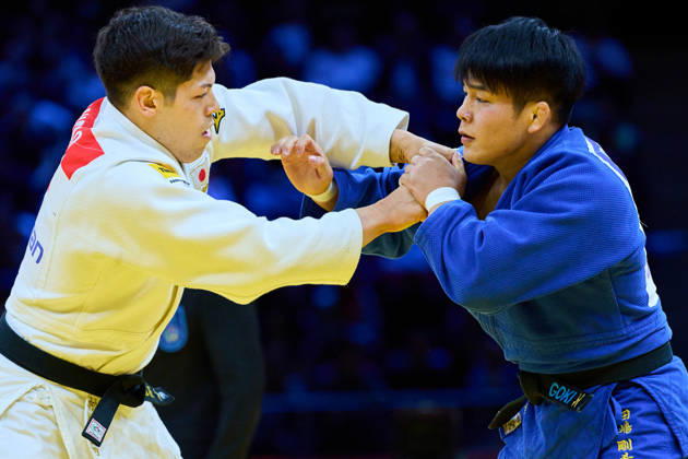 (L-R) Sanshiro Murao (JPN), Goki Tajima (JPN), OCTOBER 8, 2026 -Judo : World Judo Championships BAKU2026 Mens -90kgFinal match at National Gymnastics Arena in Baku, Azerbaijan. aflo_354330779 KenxAsakurax