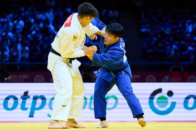 (L-R) Sanshiro Murao (JPN), Goki Tajima (JPN), OCTOBER 8, 2026 -Judo : World Judo Championships BAKU2026 Mens -90kgFinal match at National Gymnastics Arena in Baku, Azerbaijan. aflo_354330781 KenxAsakurax