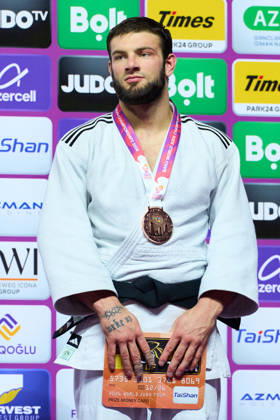 Rutovic Boris (SRB), OCTOBER 8, 2026 -Judo : World Judo Championships BAKU2026 Mens -90kgMedal Ceremony at National Gymnastics Arena in Baku, Azerbaijan. aflo_354330834 KenxAsakurax