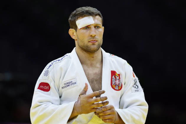 AZERBAIJAN, BAKU - OCTOBER 8, 2026: Nemanja Majdov of Serbia is pictured during a -90 kg bout against Murad Fatiyev of Azerbaijan as part of the 2026 World Judo Championships at the National Gymnastics Arena 2026 World Judo Championships In Baku - ZUMAt113 20261008_zaa_t113_723 Copyright: xMikhailxSinitsynx