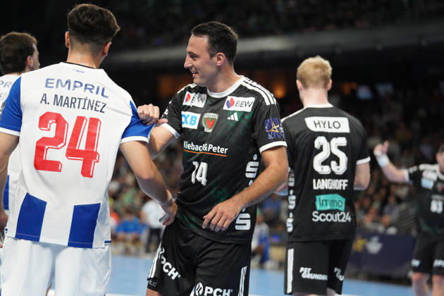 Im Bild: Aitor Arino (Fuechse Berlin, 14) 08.10.2026, Fuechse Berlin - FC Porto, EHF Handball Champions League, Saison 2026 27, Max-Schmeling-Halle Copyright: HMBxMedia xPascalxSpanehl