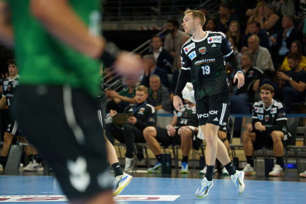 Im Bild: Mathias Gidsel (Fuechse Berlin, 19) 08.10.2026, Fuechse Berlin - FC Porto, EHF Handball Champions League, Saison 2026 27, Max-Schmeling-Halle Copyright: HMBxMedia xPascalxSpanehl