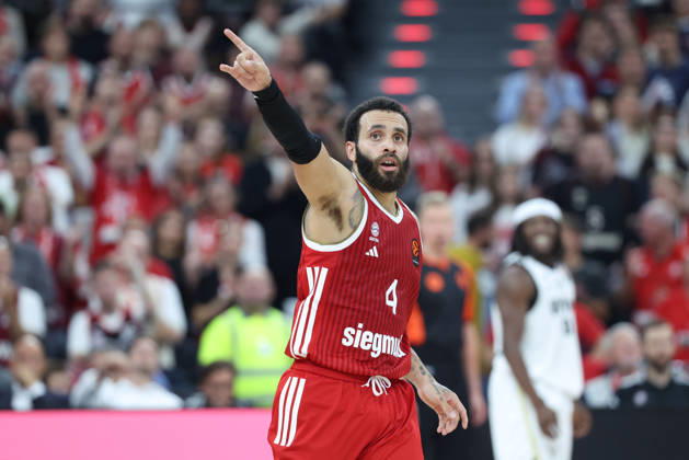 Duane Washington Jr. (FC Bayern Basketball, 04) bejubelt einen Treffer, GER, FC Bayern Basketball vs. Virtus Bologna, Basketball, Euroleague, 4. Spieltag, Saison 2026 2027, 08.10.2026, GER, FC Bayern Basketball vs. Virtus Bologna, Basketball, Euroleague, 4. Spieltag, Saison 2026 2027, 08.10.2026 Muenchen Copyright: xEibner-Pressefoto JennixMaulx EP_JML