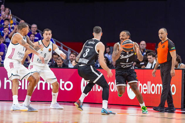 ESP: Euroleague Real Madrid v Partizan Belgrade Carlik Jones of Partizan during the Euroleague match between Real Madrid and Partizan Mozzart Bet Belgrade played at Movistar Arena Stadium on October 8 2026 in Madrid Spain Madrid Spain Basketball Copyright: xAlbaxPachecox xAgenciaxLOFx