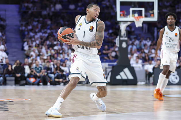 October 8, 2026, Madrid, Madrid, Spain: Nick Smith Jr. of Real Madrid in action during the Euroleague Basketball Regular Season Round 4 game between Real Madrid v Partizan Mozzart Bet Belgrade at Movistar Arena on October 08, 2026 in Madrid, Spain. Real Madrid V Partizan Mozzart Bet Belgrade - Euroleague 2025 2026 - ZUMAa181 20261008_zaa_a181_240 Copyright: xIrinaxR.xHipolitox