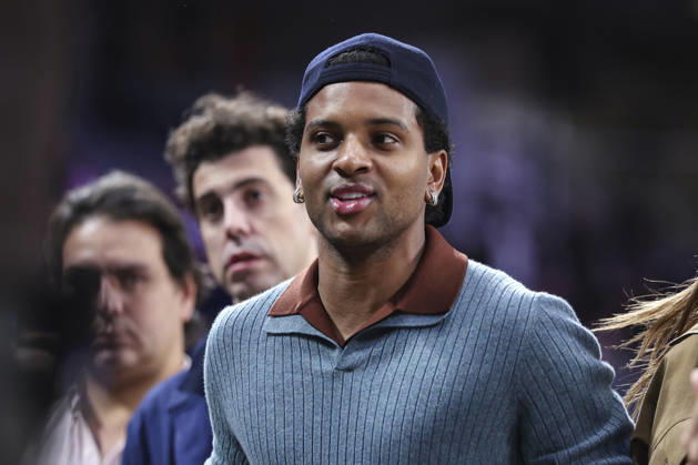 October 8, 2026, Madrid, Madrid, Spain: Rodrygo Goes of Real Madrid is seen during the Euroleague Basketball Regular Season Round 4 game between Real Madrid v Partizan Mozzart Bet Belgrade at Movistar Arena on October 08, 2026 in Madrid, Spain. Real Madrid V Partizan Mozzart Bet Belgrade - Euroleague 2025 2026  - ZUMAa181 20261008_zaa_a181_241 Copyright: xIrinaxR.xHipolitox