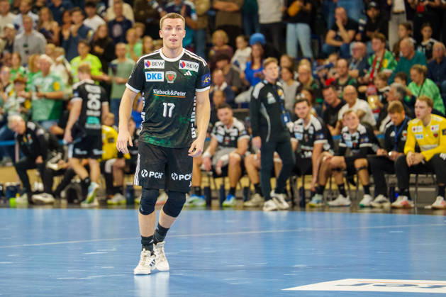 Im Bild: Nils Lichtlein (Fuechse Berlin, 17) 08.10.2026, Fuechse Berlin - FC Porto, EHF Handball Champions League, Saison 2026 27, Max-Schmeling-Halle Copyright: HMBxMedia xPascalxSpanehl