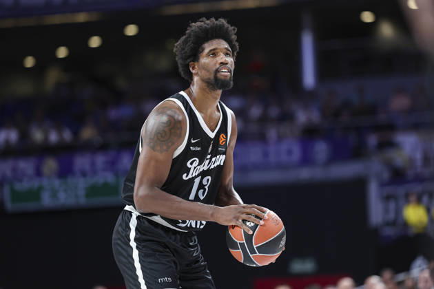 October 8, 2026, Madrid, Madrid, Spain: Kevarrius Hayes of Partizan Mozzart Bet Belgrade in action during the Euroleague Basketball Regular Season Round 4 game between Real Madrid v Partizan Mozzart Bet Belgrade at Movistar Arena on October 08, 2026 in Madrid, Spain. Madrid Spain - ZUMAa181 20261008_zaa_a181_246 Copyright: xIrinaxR.xHipolitox