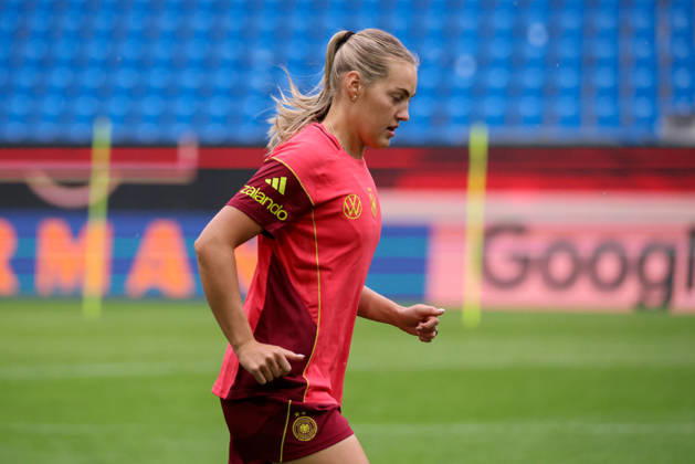 Karlsruhe, Deutschland: 08.10.2026 - Deutsche Fußballnationalmannschaft der Frauen - Abschlusstraining - Testspiel Deutschland vs. Australien Im Bild: Marie Müller Mueller (Deutschland) Copyright: HMBxMedia MadeleinexFantini