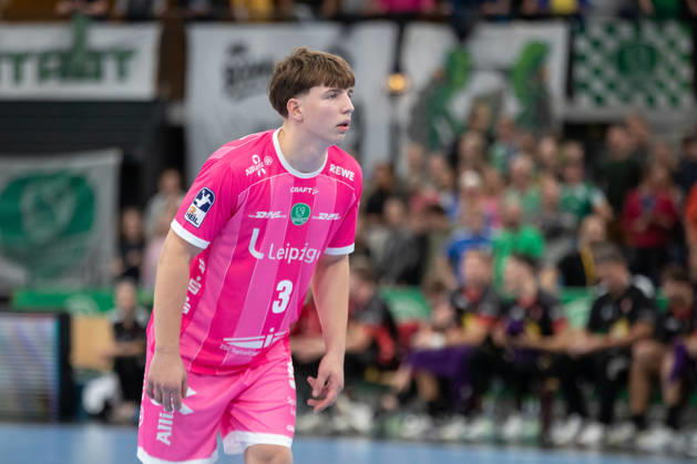 Handball, HBL2: SC DHfK Leipzig - TuS N-Lübbecke; 08.10.2026 Albert Faske (3, SC DHfK Leipzig). Handball, 2. Bundesliga, Saison 2026 2027, 7. Spieltag: SC DHfK Leipzig vs. TuS N-Lübbecke am 08.10.2026 in der Quarterback Immobilien Arena Leipzig. Copyright: xBEAUTIFULxSPORTS JanxKaeferx