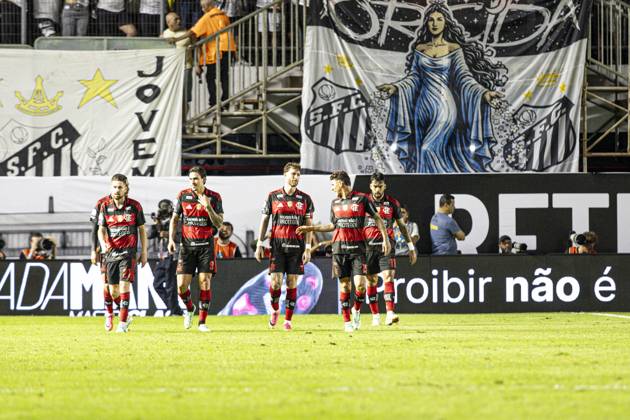 RECORD DATE NOT STATED match between Santos and Flamengo Santos (SP) 08 10 2026 Santos Flamengo Brasileirao Vila Belmiro Player Lucas Paqueta celebrates his goal in a match between Santos and Flamengo, valid for the 29th round of the 2026 Brazilian Championship, held at the Urbano Caldeira stadium (Vila Belmiro), in Santos, on the night of this Thursday (08) of October 2026.(Foto: Pedro Paulo Diaz Thenews2 imago images) SPO  Copyright: xPedroxPauloxDiazx