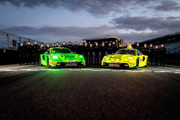 DTM, 15. + 16. Rennen Hockenheim 2026: 90 Porsche 911 GT3 R (992), Manthey: Ricardo Feller; 91 Porsche 911 GT3 R (992), Manthey: Thomas Preining - picture by Gruppe C Photography Copyright: xGruppexCxPhotographyx