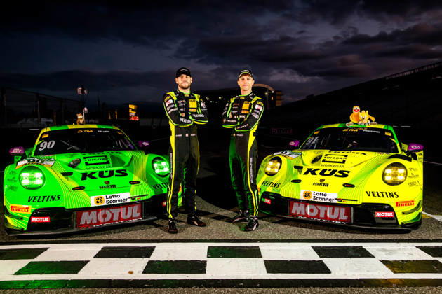 DTM, 15. + 16. Rennen Hockenheim 2026: 90 Porsche 911 GT3 R (992), Manthey: Ricardo Feller; 91 Porsche 911 GT3 R (992), Manthey: Thomas Preining - picture by Gruppe C Photography Copyright: xGruppexCxPhotographyx