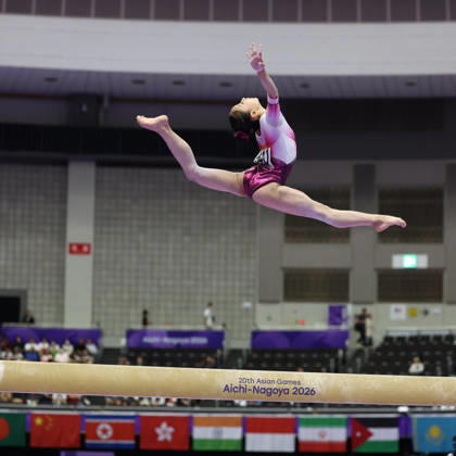 Asian Games 2026 Aichi-Nagoya, Japan HAN Yon Mi of PRK in action during Women™s Artistic Gymnastics Team Final at the 20th Asian Games Aichi-Nagoya 2026. Aichi, Nagoya Nagoya General Gymnasysm, Rainbow Hall. Japan Copyright: xSeshadrixSukumarx