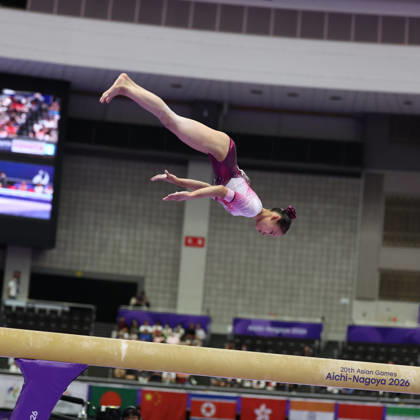 Asian Games 2026 Aichi-Nagoya, Japan HAN Yon Mi of PRK in action during Women™s Artistic Gymnastics Team Final at the 20th Asian Games Aichi-Nagoya 2026. Aichi, Nagoya Nagoya General Gymnasysm, Rainbow Hall. Japan Copyright: xSeshadrixSukumarx