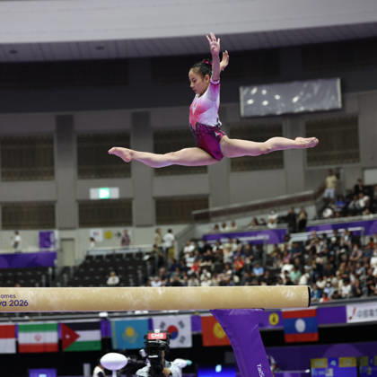 Asian Games 2026 Aichi-Nagoya, Japan HAN Yon Mi of PRK in action during Women™s Artistic Gymnastics Team Final at the 20th Asian Games Aichi-Nagoya 2026. Aichi, Nagoya Nagoya General Gymnasysm, Rainbow Hall. Japan Copyright: xSeshadrixSukumarx