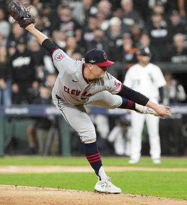 Baseball: Division Series between Guardians and White Sox Cleveland Guardians starter Parker Messick pitches during Game 4 of the American League Division Series against the Chicago White Sox at Rate Field in Chicago on Oct. 8, 2026. A14AA0005630517P