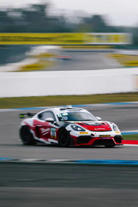 ADAC GT4 Germany, 11. + 12. Rennen Hockenheim 2026 20 Porsche 718 Cayman GT4 RS Clubsport, razoon - more than racing: Harald Huber, Jack James - picture by Gruppe C Photography Sachsenring Hockenheimring Bayern Germany Copyright: xGruppexCxPhotographyx