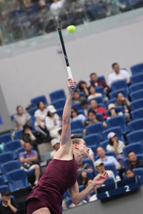 (261009) -- BEIJING, Oct. 9, 2026 -- Elina Svitolina of Ukraine serves during the women s singles quarterfinal match between Zheng Qinwen of China and Elina Svitolina of Ukraine at 2026 China Open tennis tournament in Beijing, China, Oct. 9, 2026. ) (SP)CHINA-BEIJING-TENNIS-CHINA OPEN-WOMEN S SINGLES (CN) XiexHan