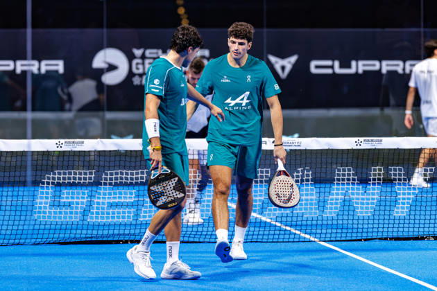 DÜSSELDORF, GERMANY - 9 OCTOBER 2026: Image shows Arturo Coello (ESP) and Agustin Tapia (ARG) during CUPRA Germany Premier Padel P2 2026 Day 6: Quarterfinals at CASTELLO Düsseldorf on 9 10 2026 in Düsseldorf, Germany. Germany Copyright: xFröhlichxPascalx