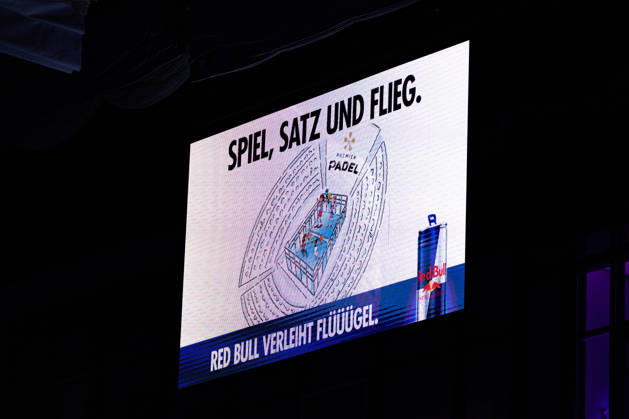 DÜSSELDORF, GERMANY - 9 OCTOBER 2026: Image shows a feature of redbull on the score board during CUPRA Germany Premier Padel P2 2026 Day 6: Quarterfinals at CASTELLO Düsseldorf on 9 10 2026 in Düsseldorf, Germany. Germany Copyright: xFröhlichxPascalx
