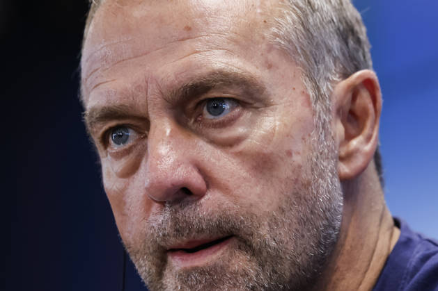 October 9, 2026, Sant Joan Despi, Barcelona, Spain: Hansi Flick, head coach of FC Barcelona, Barca attends his press conference, PK, Pressekonferenz during the training day of FC Barcelona ahead the Spanish League, LaLiga EA Sports, football match against Getafe CF at Ciudad Esportiva Joan Gamper on October 09, 2026 in Sant Joan Despi, Barcelona, Spain. FC Barcelona Training And Press Conference - LaLiga EA Sports - ZUMAa181 20261009_zaa_a181_022 Copyright: xJavierxBorregox