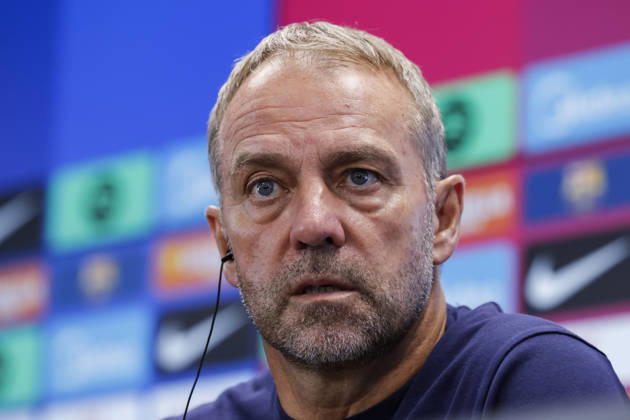 October 9, 2026, Sant Joan Despi, Barcelona, Spain: Hansi Flick, head coach of FC Barcelona, Barca attends his press conference, PK, Pressekonferenz during the training day of FC Barcelona ahead the Spanish League, LaLiga EA Sports, football match against Getafe CF at Ciudad Esportiva Joan Gamper on October 09, 2026 in Sant Joan Despi, Barcelona, Spain. FC Barcelona Training And Press Conference - LaLiga EA Sports - ZUMAa181 20261009_zaa_a181_035 Copyright: xJavierxBorregox