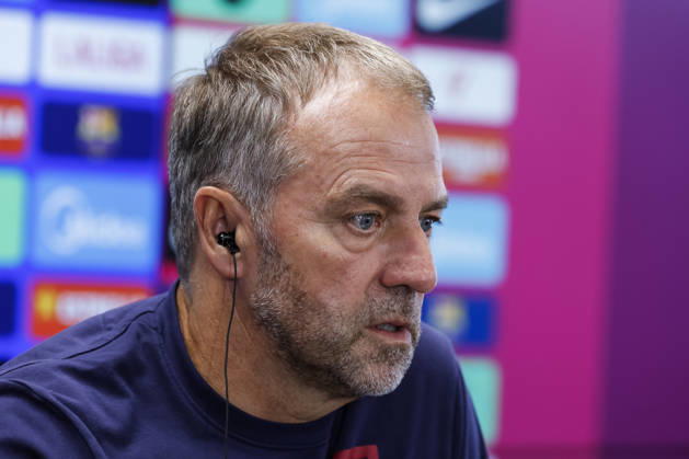 October 9, 2026, Sant Joan Despi, Barcelona, Spain: Hansi Flick, head coach of FC Barcelona, Barca attends his press conference, PK, Pressekonferenz during the training day of FC Barcelona ahead the Spanish League, LaLiga EA Sports, football match against Getafe CF at Ciudad Esportiva Joan Gamper on October 09, 2026 in Sant Joan Despi, Barcelona, Spain. FC Barcelona Training And Press Conference - LaLiga EA Sports - ZUMAa181 20261009_zaa_a181_038 Copyright: xJavierxBorregox