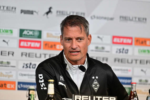09.10.2026; Moenchengladbach; Fussball, Herren, Saison 2026 2027, Pressekonferenz Borussia Moenchengladbach vor dem Spiel beim 1. FC Koeln Alexander Blessin (Trainer Gladbach) DFL regulations prohibit any use of photographs as image sequences and or quasi-video. ista-Borussia-Park Nordrhein-Westfalen Deutschland