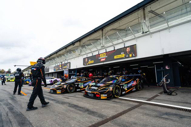 DTM, 15. + 16. Rennen Hockenheim 2026 16 McLaren 720S GT3 Evo, Dörr Motorsport: Timo Glock, 25 McLaren 720S GT3 Evo, Dörr Motorsport: Ben Dörr - picture by Gruppe C Photography Sachsenring Germany Copyright: xGruppexCxPhotographyx