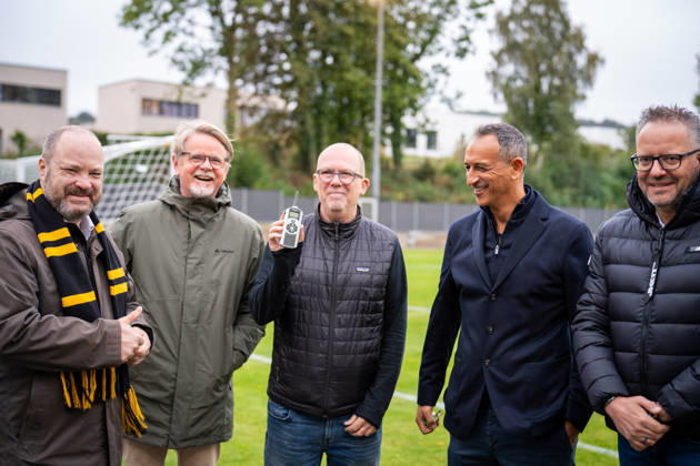 Dr. Dirk Kall (Kaufmaennischer Geschaeftsfuehrer, Alemannia Aachen), Rachid Azzouzi (Geschaeftsfuehrer Alemannia Aachen) und Bjoern Jansen (Alemannia Aachen, Praesident), Oberbuergermeister Marcel Ziemons und Carsten Staadt (Aufsichtsrat ASB) TSV Alemannia Aachen Eroeffnung des neuen Trainigsplatzes, Saison 2026 2027, 09.10.2026 TSV Alemannia Aachen Eroeffnung des neuen Trainigsplatzes, Saison 2026 2027, 09.10.2026 Aachen Copyright: xEibner-Pressefoto J.xDerondeaux EP_JDU