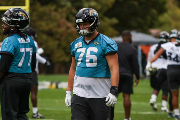 CHADLER’S CROSS, ENGLAND - October 9th: Quinton Bohanna of the Jacksonville Jaguars during the Jacksonville Jaguars training session at The Grove on October 9, 2026 in Chandler’s Cross, England on October 9th 2026, in Hertfordshire England. Phillip Rocker SPP Copyright: xPhillipxRockerx xSPPx Sportspressphoto_SPR249399