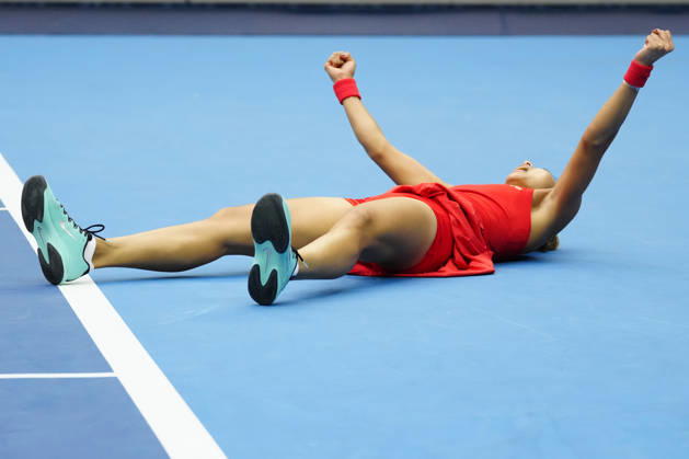 China Open 2026 - women s singles quarter-final in Beijing, China - 09 Oct 2026 Qinwen Zheng of China celebrates winning against Elina Svitolina of Ukraine (not in view) during the women s singles quarter-final match on day ten of China Open at the National Tennis Center. Beijing China Copyright: xPolyxFeix xSOPAxImagesx 20261009_7741_346