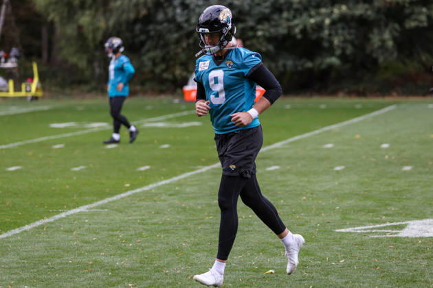 CHADLER’S CROSS, ENGLAND - October 9th: Logan Cooke of the Jacksonville Jaguars during the Jacksonville Jaguars training session at The Grove on October 9, 2026 in Chandler’s Cross, England on October 9th 2026, in Hertfordshire England. Phillip Rocker SPP Copyright: xPhillipxRockerx xSPPx Sportspressphoto_SPR249428