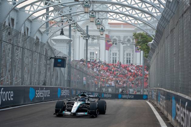 October 9, 2026, Singapore, Singapore: George Russell (GBR) (Mercedes-AMG Petronas F1 Team) during free practice 1 of the Formula 1 Singapore Grand Prix 2026 at the Marina Bay Street Circuit. F1 2026: (Free Practice 1) Singapore Grand Prix In Singapore, Singapore - 09 Oct 2026 - ZUMAs197 20261009_aaa_s197_062 Copyright: xLucaxMartinix