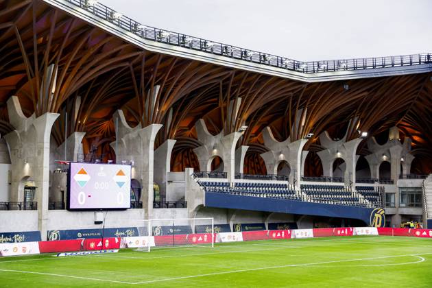 FELCSUT, 09-10-2026 , Pancho Arena, season 2026 2027 , UEFA worldcup qualification football play-offs round 1 , match between Hungary and The Netherlands (women) 1st leg , Pictures shows Stadium overview of the Pancho Arena of Felcsut Hungary - Netherlands (women) x208070066x Copyright: