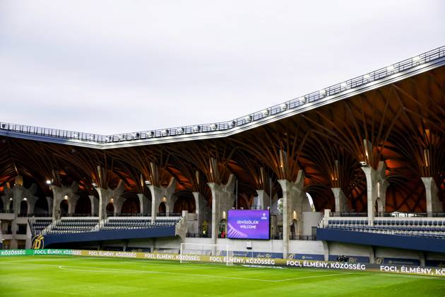 FELCSUT, 09-10-2026 , Pancho Arena, season 2026 2027 , UEFA worldcup qualification football play-offs round 1 , match between Hungary and The Netherlands (women) 1st leg , Pictures shows Stadium overview of the Pancho Arena of Felcsut Hungary - Netherlands (women) x208070484x Copyright:
