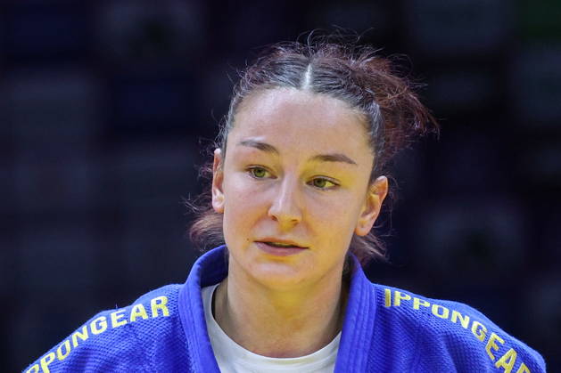 AZERBAIJAN, BAKU - OCTOBER 9, 2026: Anna Monta Olek of Germany is pictured during a -78 kg bout against Yael van Heemst of the Netherlands as part of the 2026 World Judo Championships at the National Gymnastics Arena. Mikhail Sinitsyn TASS 98995206