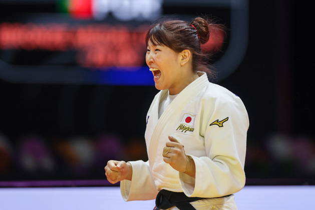 AZERBAIJAN, BAKU - OCTOBER 9, 2026: Kurena Ikeda of Japan celebrates her victory after a -78 kg bout against Patricia Sampaio of Portugal as part of the 2026 World Judo Championships at the National Gymnastics Arena 2026 World Judo Championships In Baku  - ZUMAt113 20261009_zaa_t113_695 Copyright: xMikhailxSinitsynx